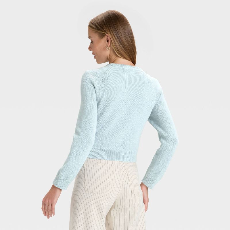 slide 2 of 3, Women's Button-Down Cardigan Sweater - Universal Thread™ Blue XS, 1 ct