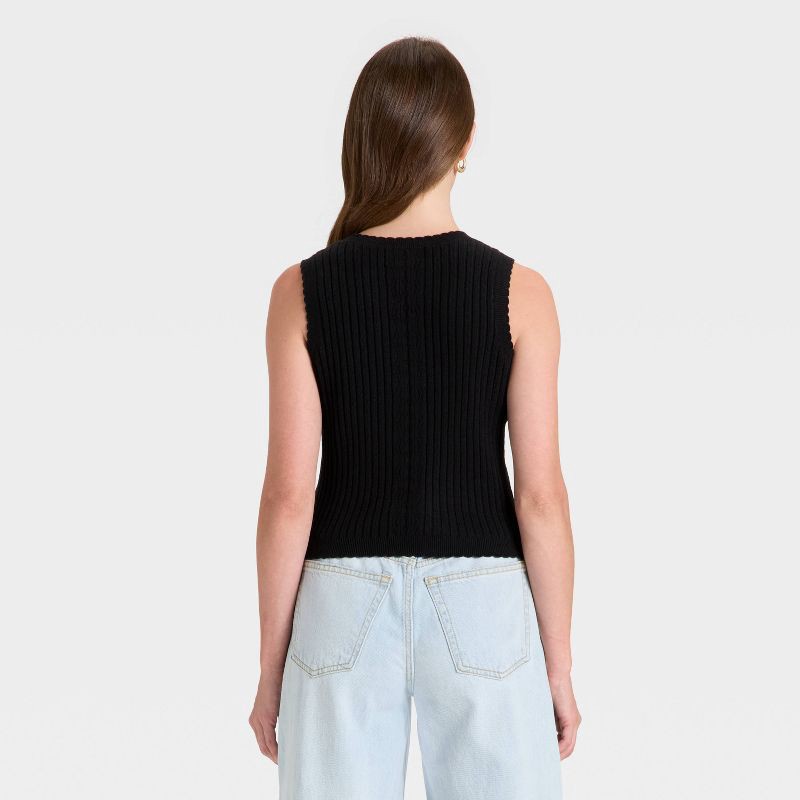 slide 3 of 3, Women's Ribbed Sweater Vest - Universal Thread™ Black M, 1 ct