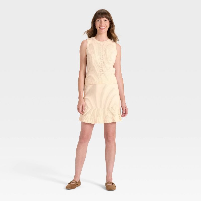 slide 2 of 3, Women's Ribbed Sweater Vest - Universal Thread™ Cream L, 1 ct