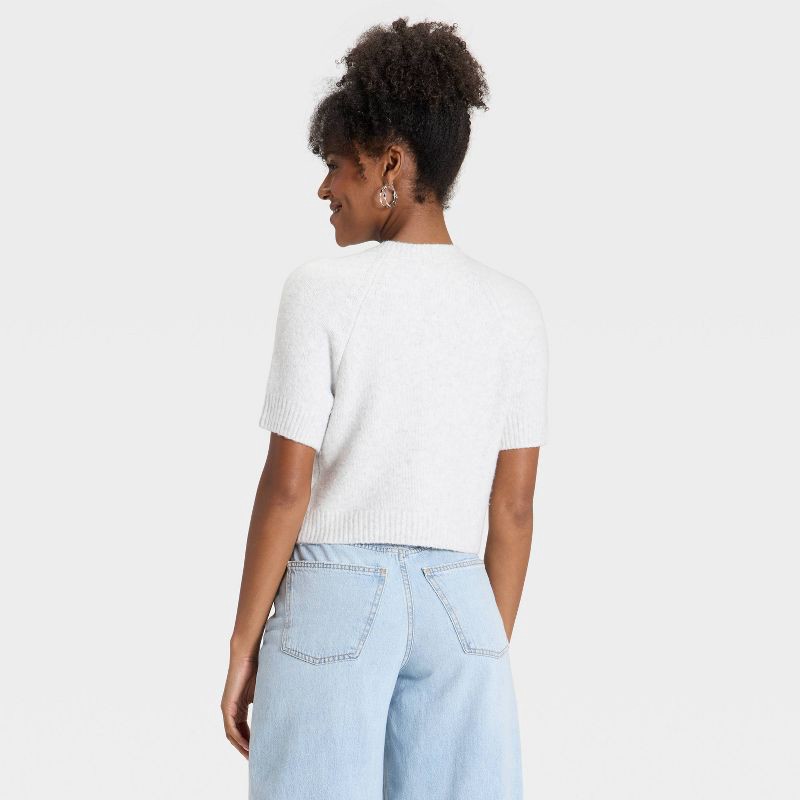 slide 2 of 3, Women's Short Sleeve Cozy Knit Button-Down Cardigan Sweater - Universal Thread™ Gray S, 1 ct