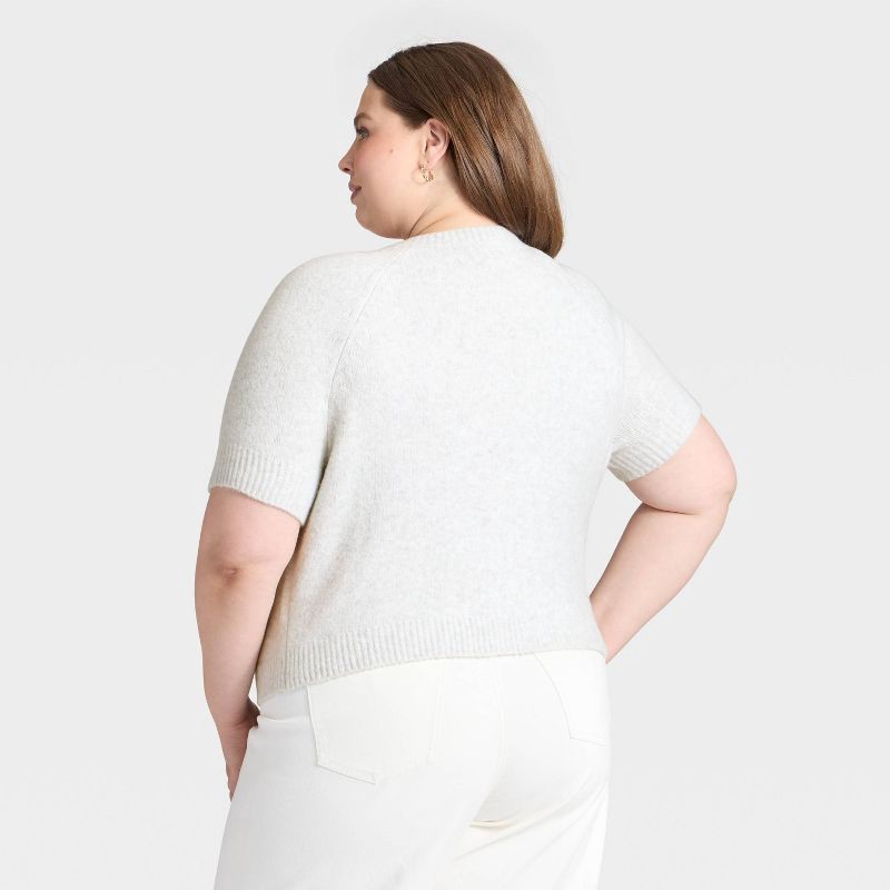 slide 3 of 3, Women's Short Sleeve Cozy Knit Button-Down Cardigan Sweater - Universal Thread™ Gray XXL, 1 ct