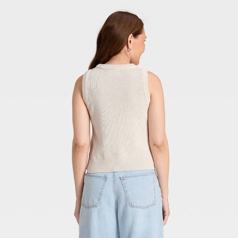 slide 2 of 3, Women's Sweater Tank Top - Universal Thread™ Heather Cream M, 1 ct