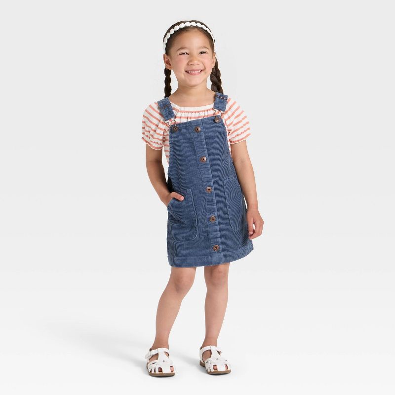 slide 3 of 4, OshKosh B'gosh Toddler Girls' Corduroy Skirtall - Navy Blue 18M, 1 ct