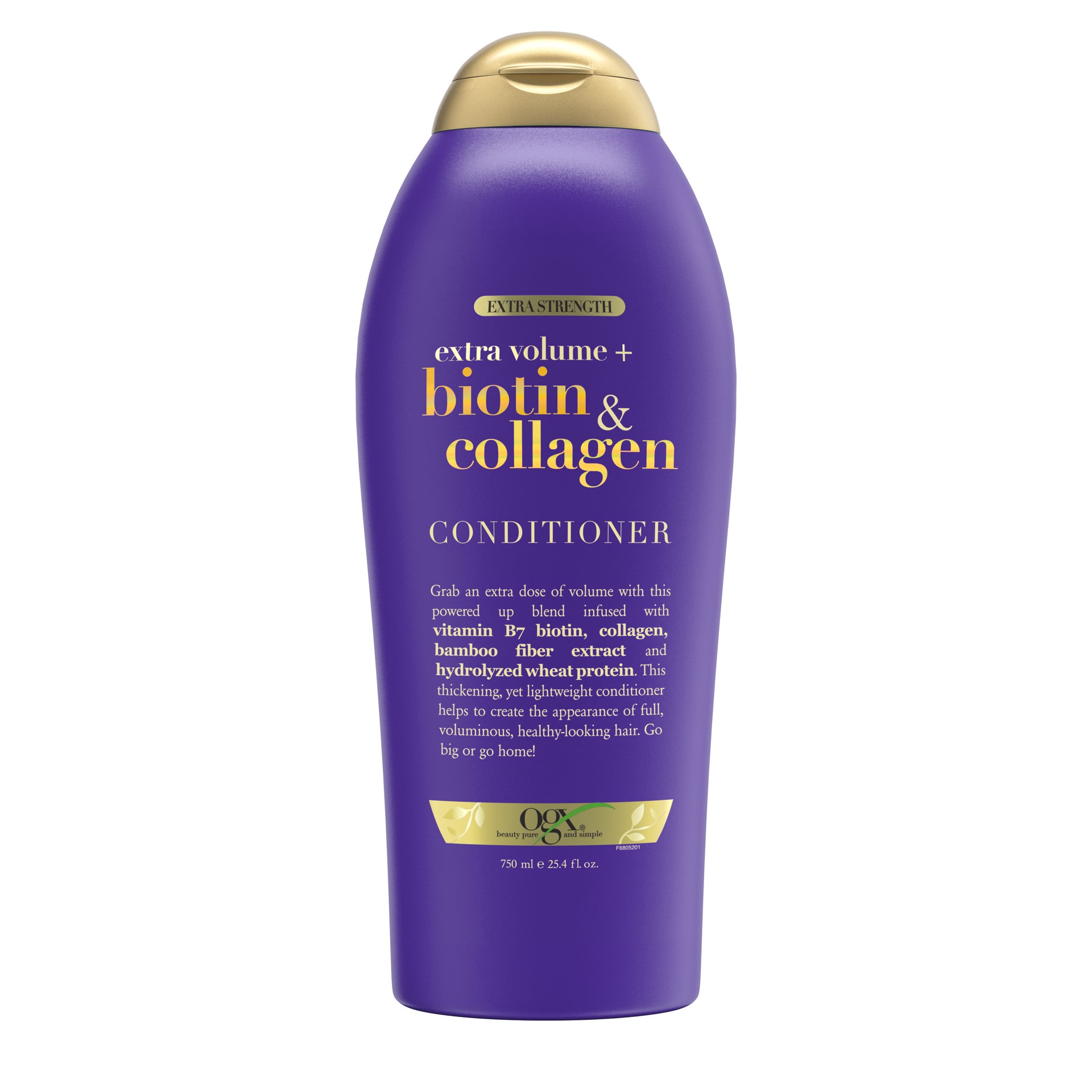 slide 3 of 9, OGX Biotin & Collagen Extra Strength Volumizing Conditioner for Thicker, Fuller Hair, 25.4 fl oz, 25.4 fl oz