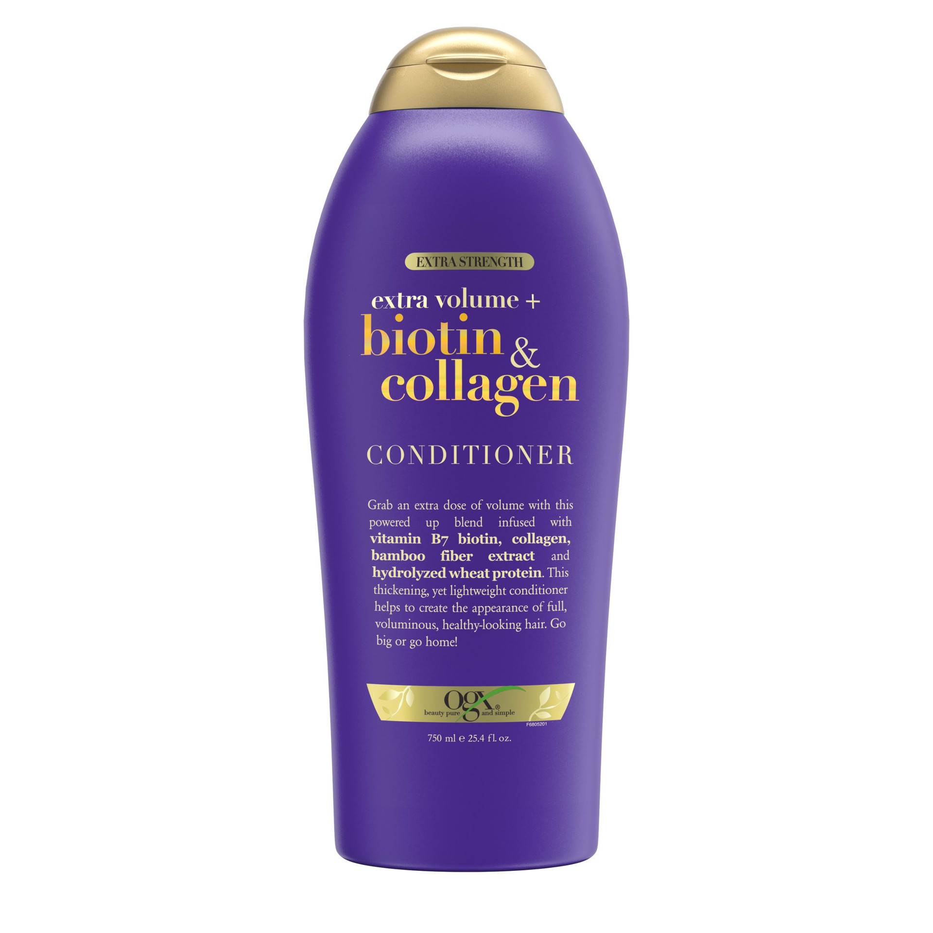 slide 1 of 9, OGX Biotin & Collagen Extra Strength Volumizing Conditioner for Thicker, Fuller Hair, 25.4 fl oz, 25.4 fl oz