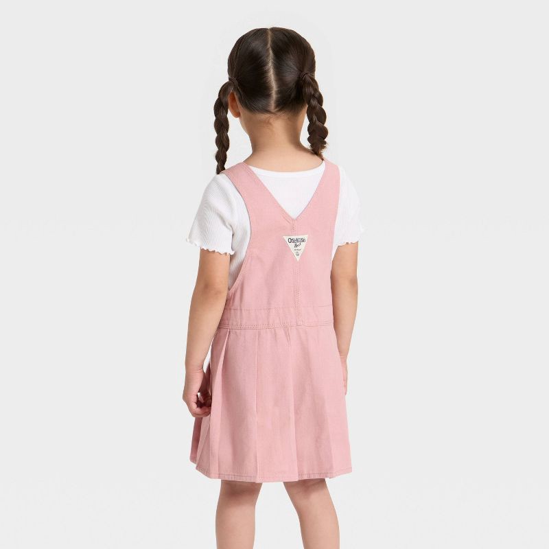 slide 2 of 4, OshKosh B'gosh Toddler Girls' Pleated Skirtall - Pink 3T, 1 ct