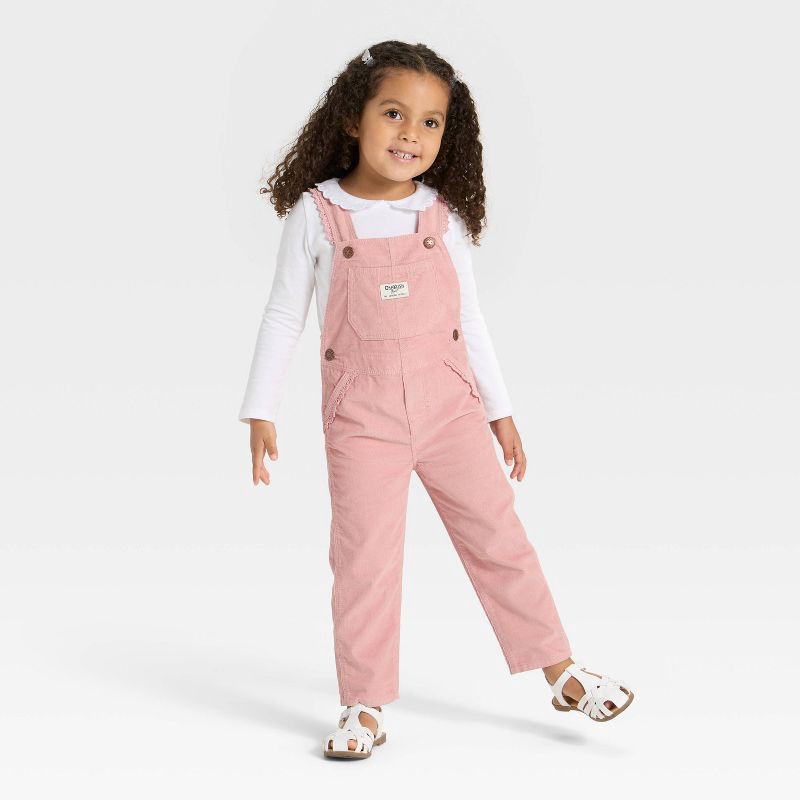 slide 3 of 4, OshKosh B'gosh Toddler Girls' Corduroy Overalls - Pink 5T, 1 ct