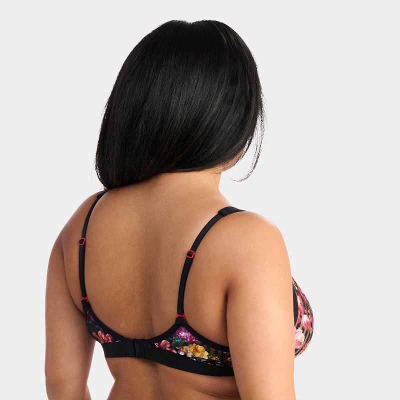 slide 8 of 9, Parade Women's Floral Sheer Stripe Undergarment Set - Black Floral XXL, 1 ct