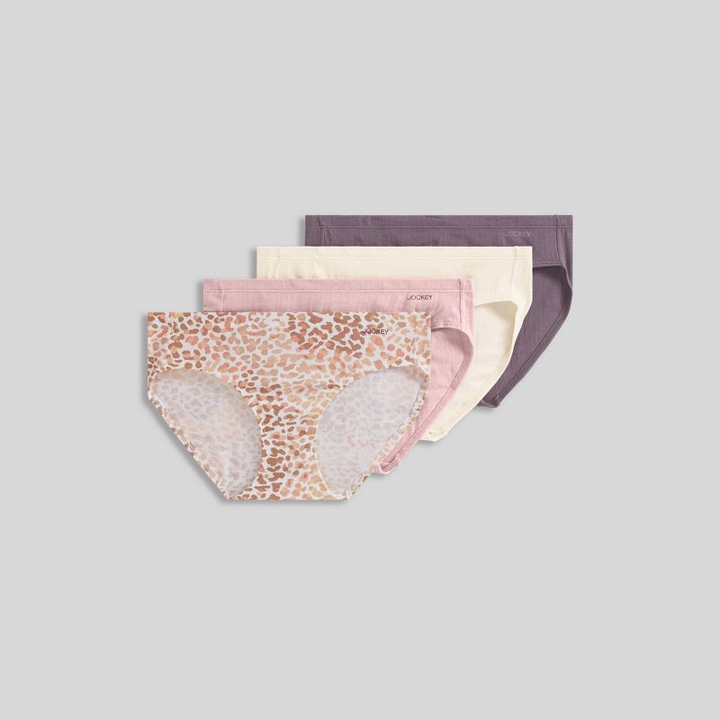 slide 1 of 4, Jockey Generation™ Women's 4pk Cotton Stretch Breathable Bikini Underwear - Mauve L, 4 ct