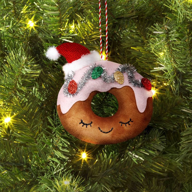 slide 2 of 3, 6" Christmas Fabric Donut Ornament - Wondershop™, 1 ct