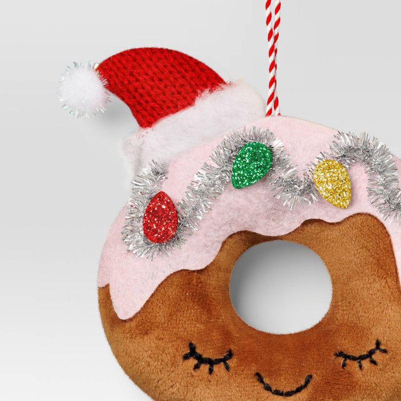 slide 3 of 3, 6" Christmas Fabric Donut Ornament - Wondershop™, 1 ct