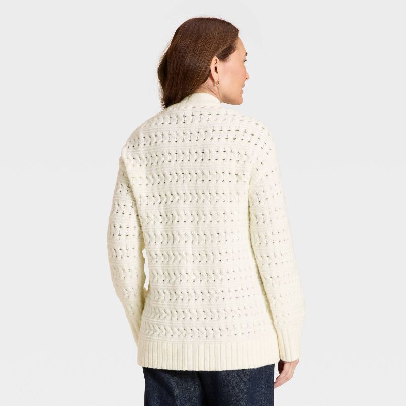 slide 2 of 3, Women's Open Stitch Cozy Cardigan Sweater - Universal Thread™ Cream XL/XXL, 1 ct
