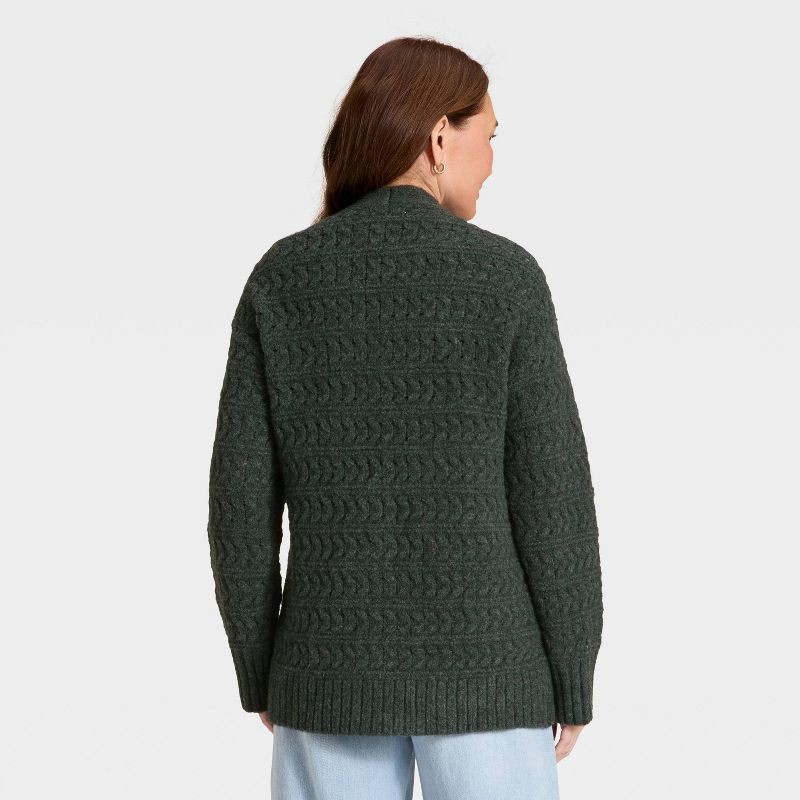 slide 2 of 3, Women's Open Stitch Cozy Cardigan Sweater - Universal Thread™ Dark Gray M/L, 1 ct