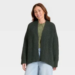 Women's Open Stitch Cozy Cardigan Sweater - Universal Thread™ Dark Gray M/L