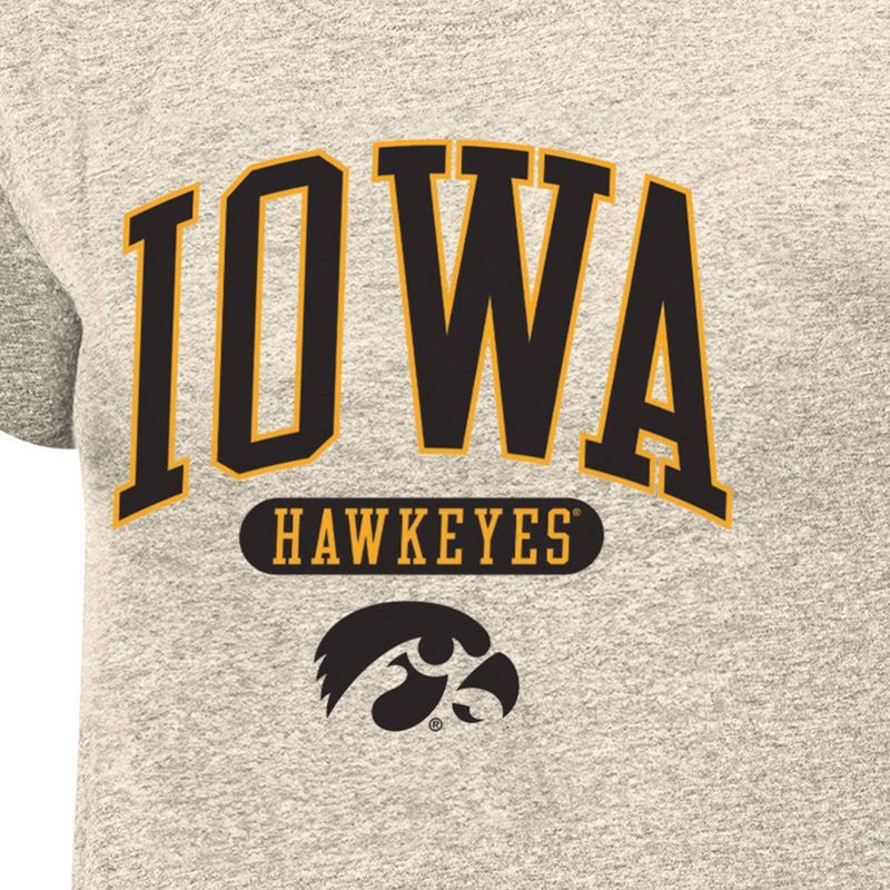 slide 3 of 3, NCAA Iowa Hawkeyes Women's Oatmeal T-Shirt - M: Cotton-Polyester Blend, Crew Neck, Short Sleeve, 1 ct