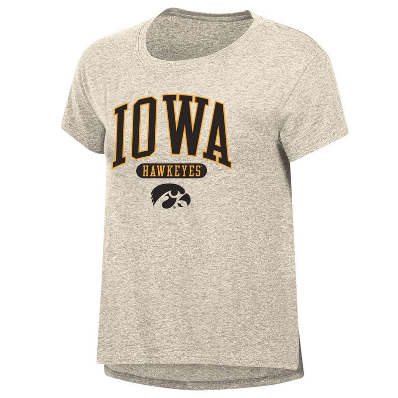 slide 1 of 3, NCAA Iowa Hawkeyes Women's Oatmeal T-Shirt - XL, 1 ct