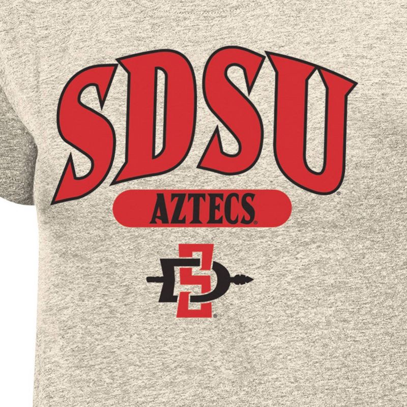 slide 3 of 3, NCAA San Diego State Aztecs Women's Oatmeal T-Shirt - M: Cotton-Polyester Blend, Crew Neck, 1 ct
