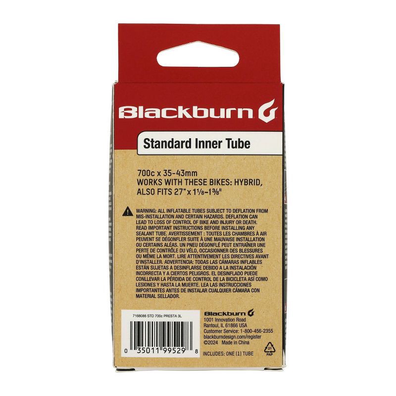 slide 2 of 3, Blackburn 700c Bike Tube - Black, 1 ct