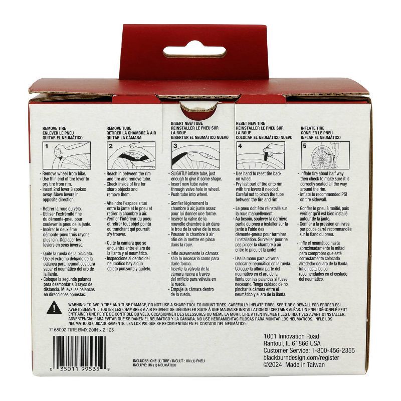 slide 3 of 5, Blackburn 20" BMX Bike Tire - Black, 1 ct