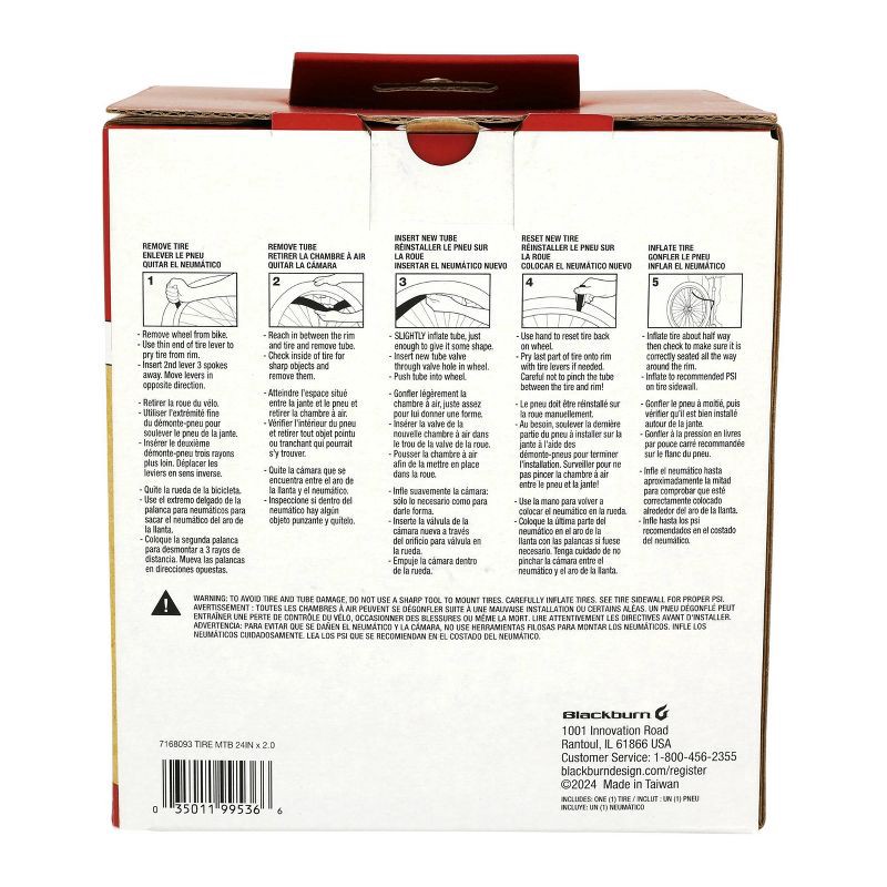 slide 3 of 5, Blackburn 24" Mountain Bike Tire - Black, 1 ct