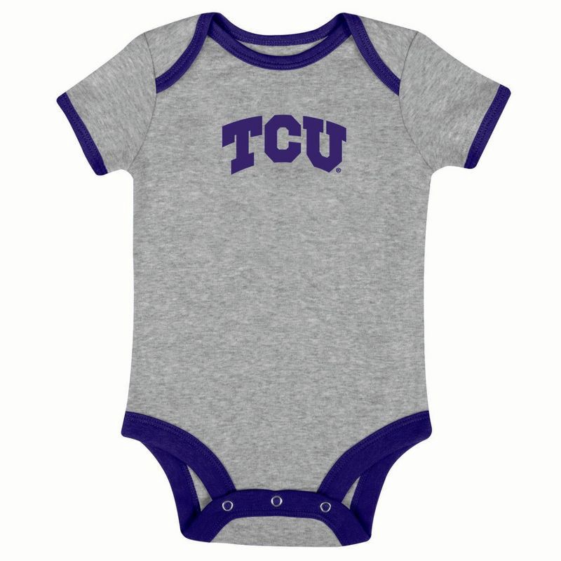 slide 2 of 4, NCAA TCU Horned Frogs Infant Boys' 3pk Bodysuit - 6-9M, 3 ct