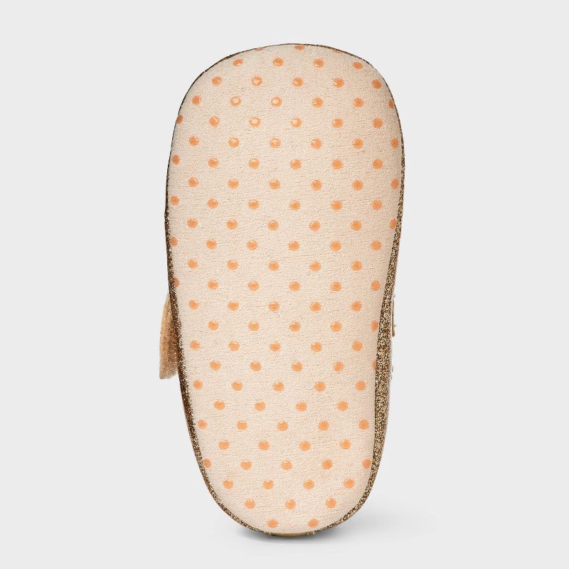 slide 3 of 4, Baby Girls' Shimmer Flat Crib Shoes - Cat & Jack™ Gold 9-12M, 1 ct