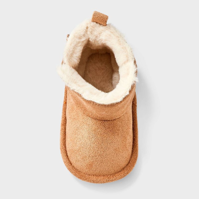 slide 3 of 4, Baby Girls' Suede Plush Booties Crib Shoes - Cat & Jack™ Brown 0-3M, 1 ct