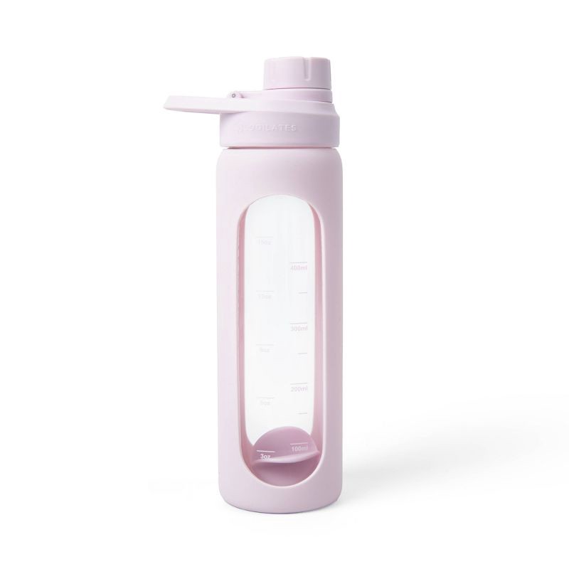 slide 1 of 5, Blogilates 19oz Glass Protein Shaker Bottle with Silicone Sleeve - Pink, 19 oz