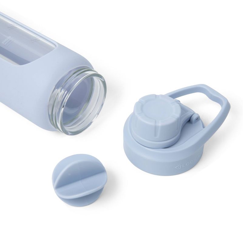 slide 2 of 5, Blogilates 19oz Glass Protein Shaker Bottle with Silicone Sleeve - Blue, 19 oz