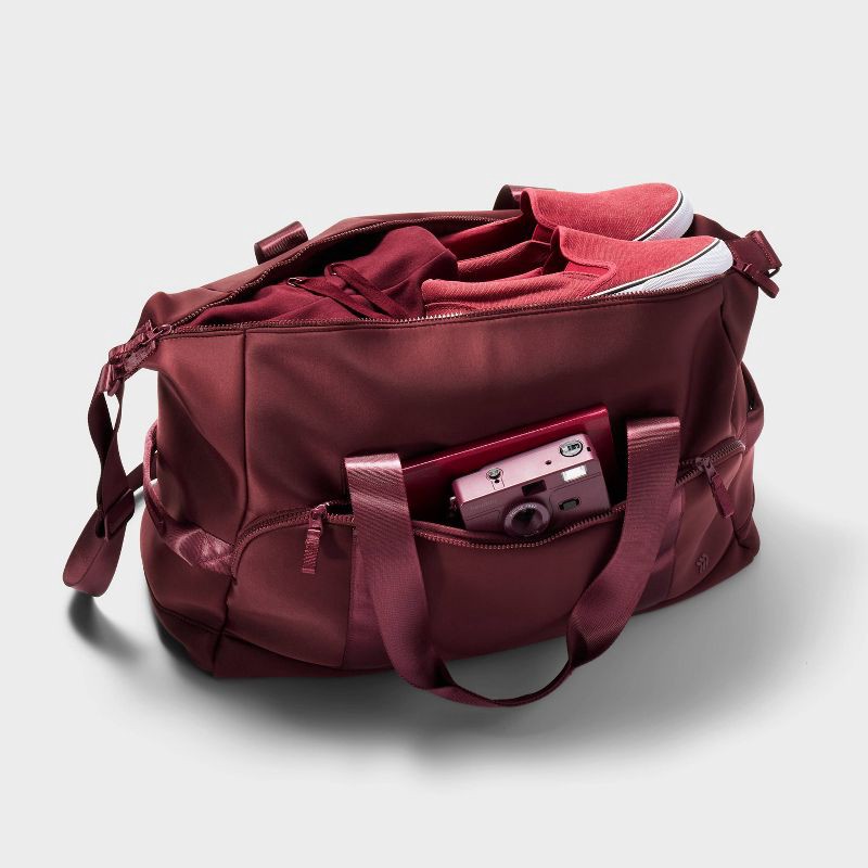slide 3 of 4, Faux Neoprene Weekender Bag - All In Motion™ - Maroon, 1 ct