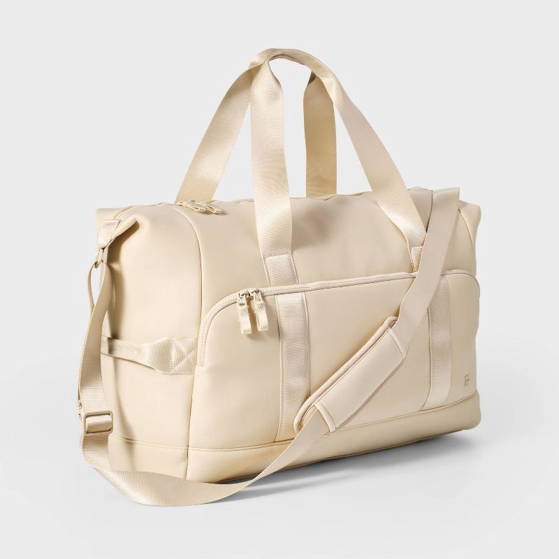 slide 2 of 5, Faux Neoprene Weekender Bag - All In Motion™ - Cream, 1 ct