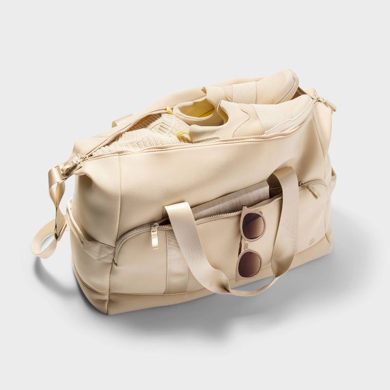 slide 3 of 5, Faux Neoprene Weekender Bag - All In Motion™ - Cream, 1 ct