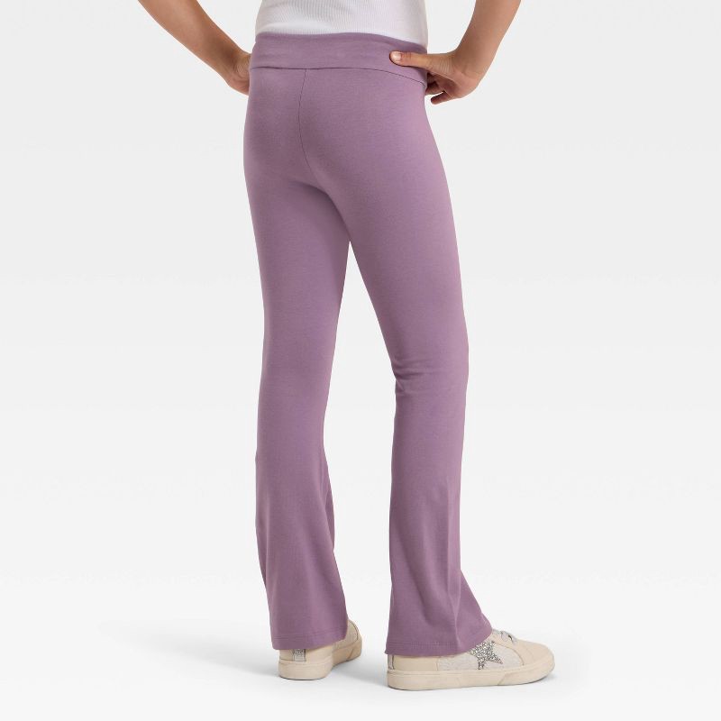 slide 2 of 3, Girls' Flare Leggings - Cat & Jack™ Plum Purple M, 1 ct