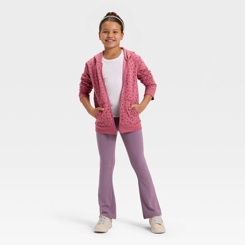 slide 3 of 3, Girls' Flare Leggings - Cat & Jack™ Plum Purple L, 1 ct