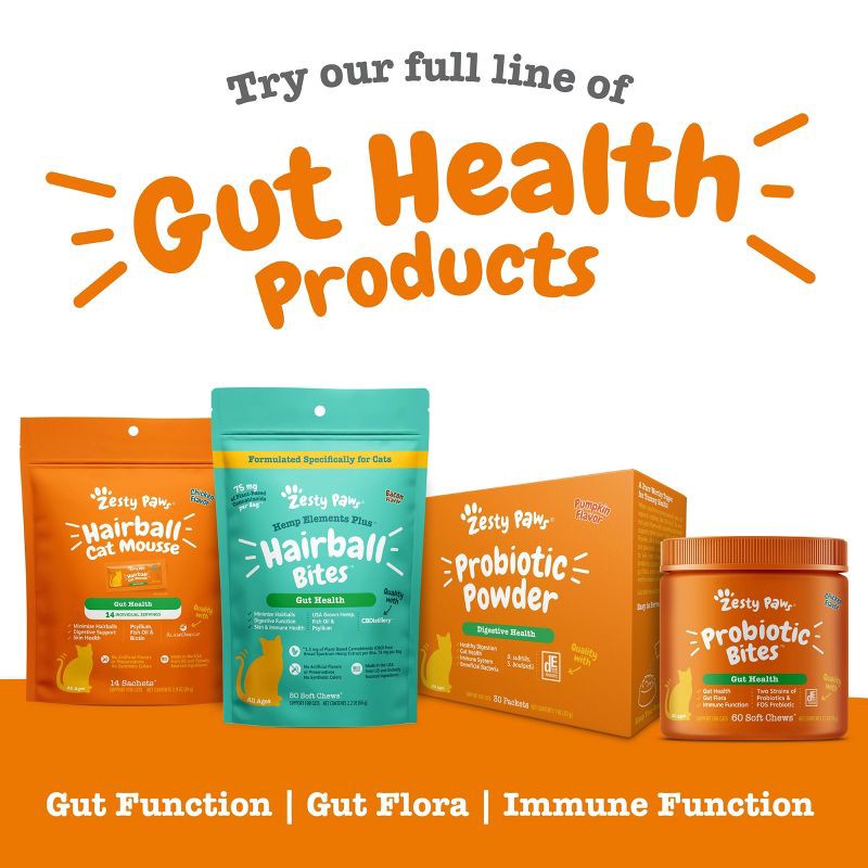 slide 10 of 13, Zesty Paws Bacon Flavor Hairball Bites Cat Treats - 30ct, 30 ct