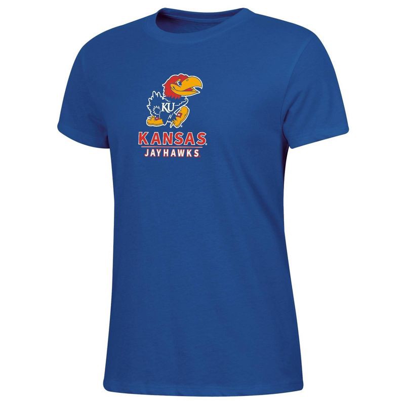 slide 1 of 3, NCAA Kansas Jayhawks Women's Crew T-Shirt - XL, 1 ct