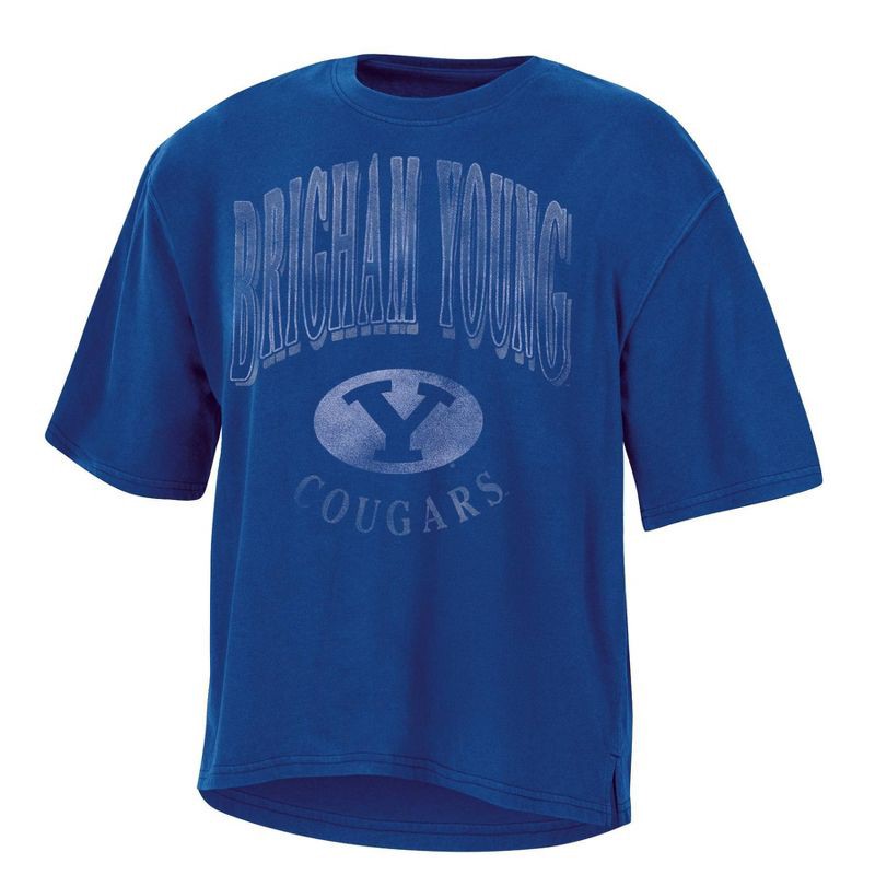 slide 1 of 3, NCAA BYU Cougars Women's Fashion T-Shirt - M: Lightweight Cotton-Polyester Jersey, 1 ct