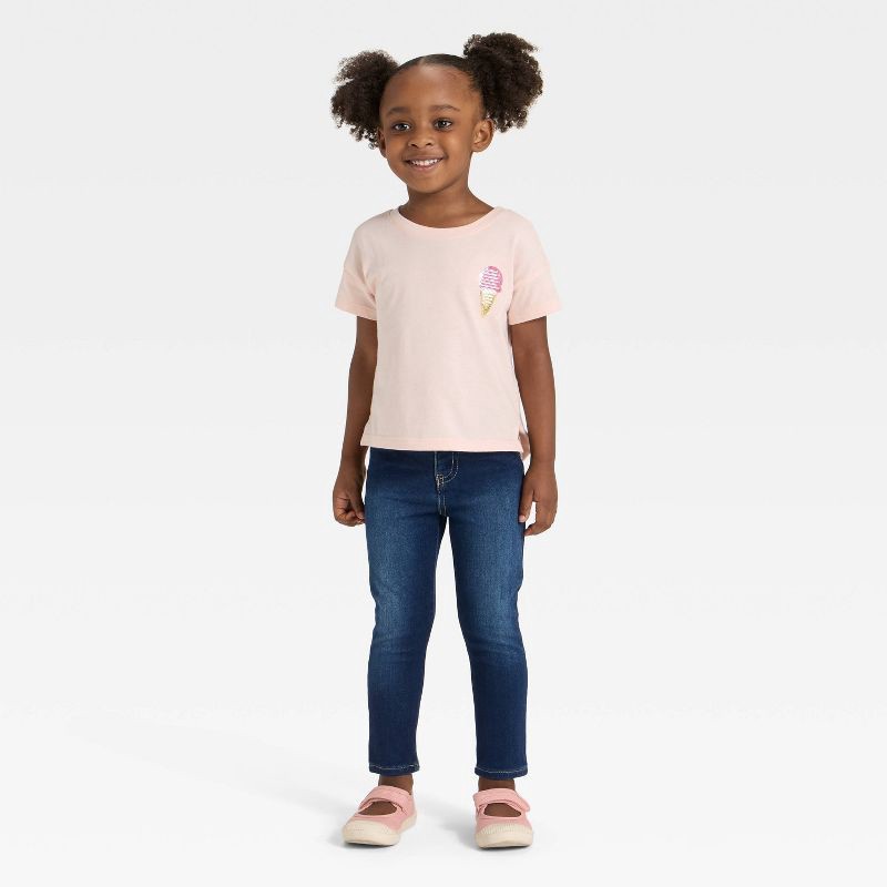 slide 3 of 3, Toddler Girls' Denim Jeggings - Cat & Jack™ Dark Wash 2T, 1 ct