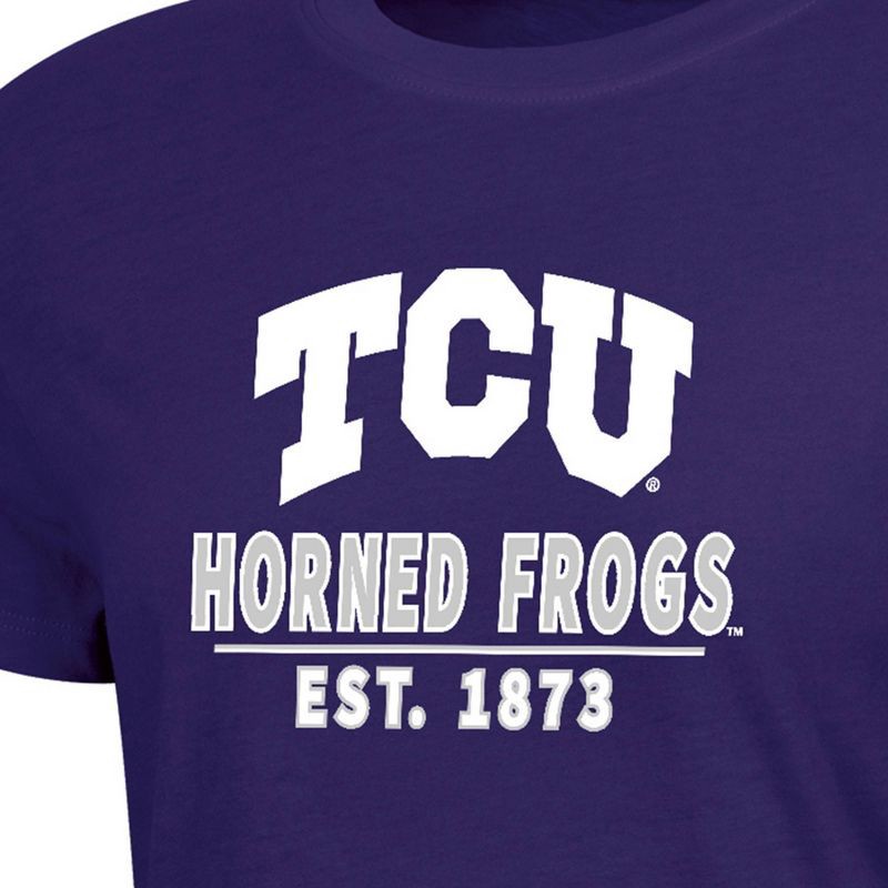 slide 3 of 3, NCAA TCU Horned Frogs Women's Crew T-Shirt - M: Relaxed Fit, Lightweight Jersey, 1 ct