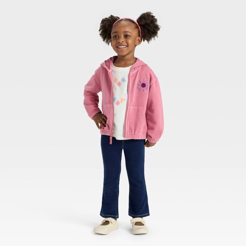 slide 3 of 3, Toddler Girls' Flare Jeggings - Cat & Jack™ Dark Wash 2T, 1 ct