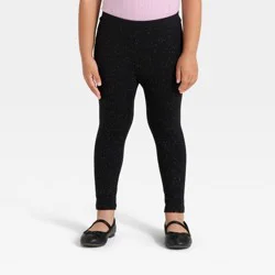 Toddler Girls' Shimmer Leggings - Cat & Jack™ Black 18M