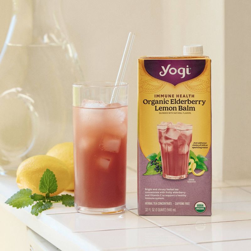 slide 6 of 7, Yogi Organic Elderberry Lemon Balm Herbal Tea Concentrate - 32 fl oz, 32 fl oz