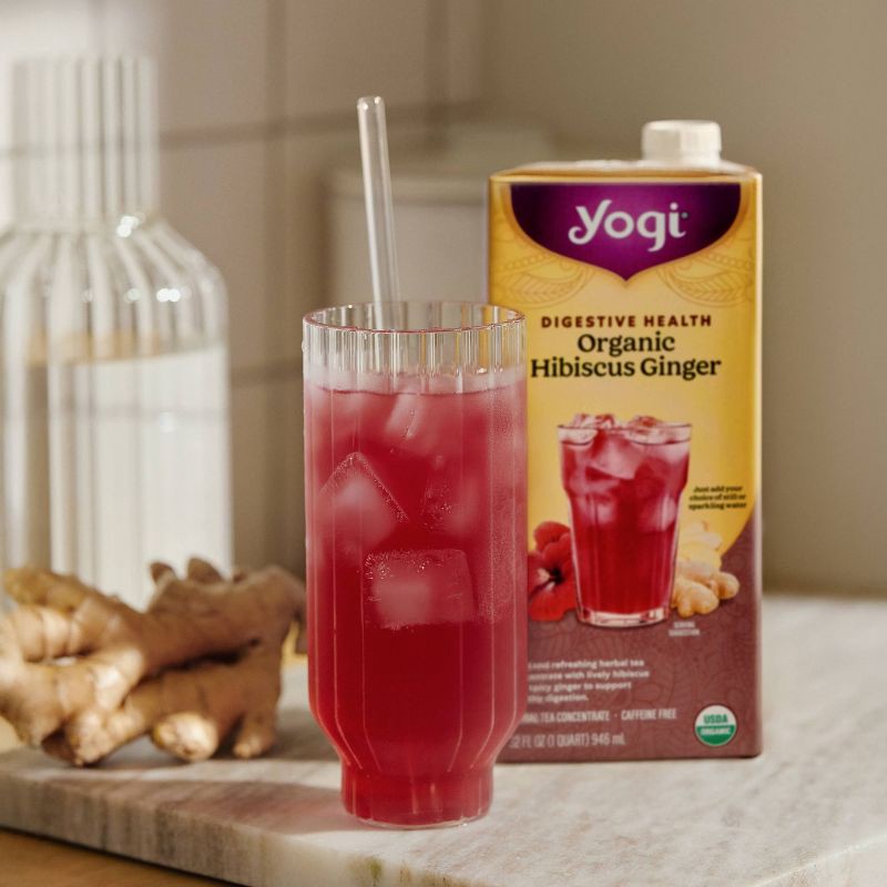 slide 5 of 7, Yogi Organic Hibiscus Ginger Herbal Tea Concentrate - 32 fl oz, 32 fl oz