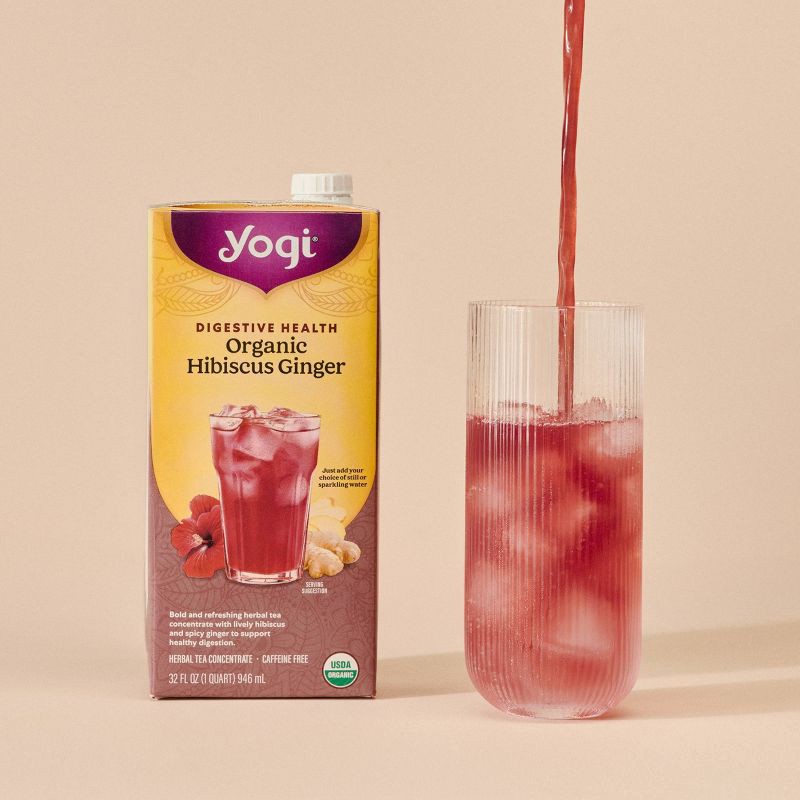slide 6 of 7, Yogi Organic Hibiscus Ginger Herbal Tea Concentrate - 32 fl oz, 32 fl oz