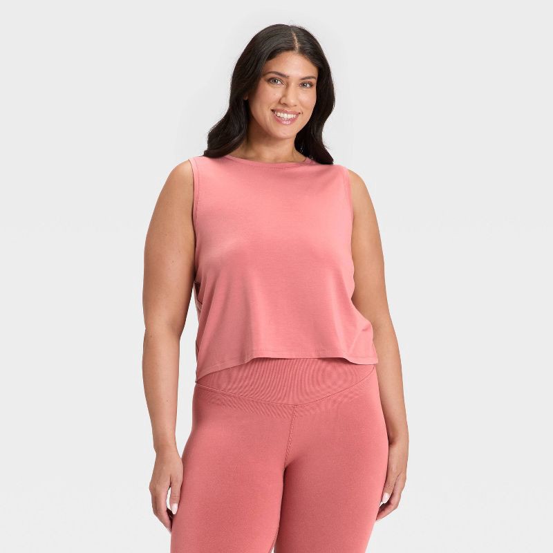 slide 4 of 5, Women's Muscle Tank Top - All In Motion™ Rose Pink XL, 1 ct