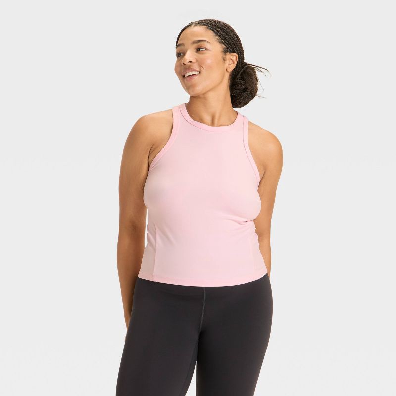 slide 4 of 5, Women's High Neck Racerback Tank Top - All In Motion™ Light Pink XL, 1 ct