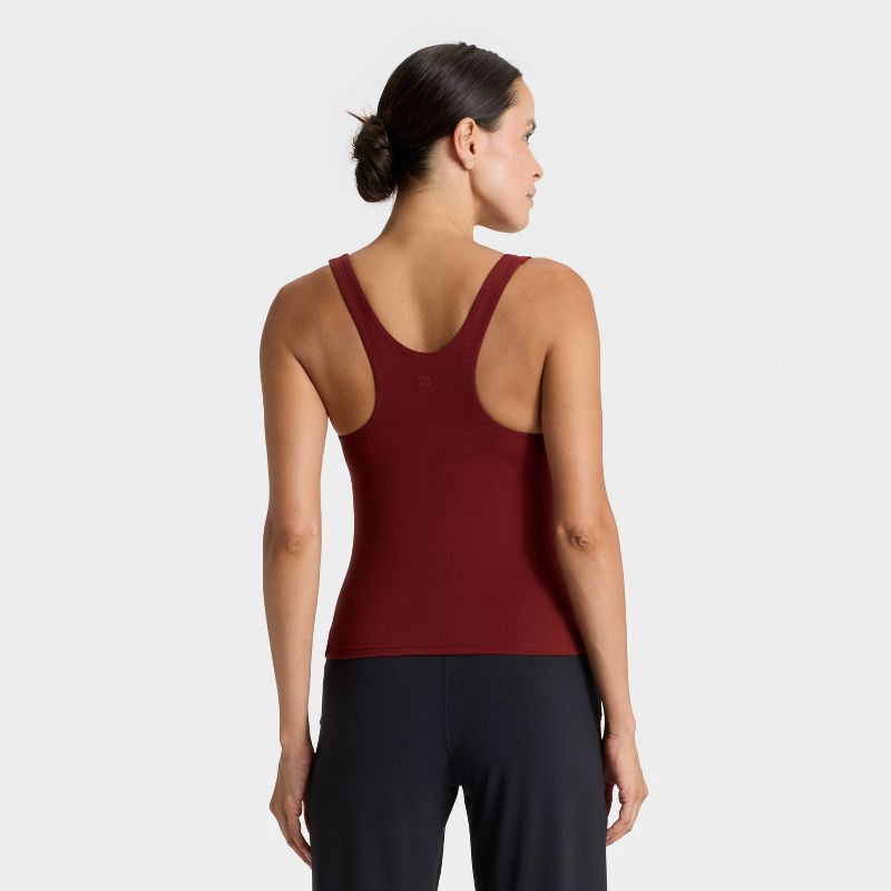 slide 2 of 5, Women's Everyday Soft Square Neck Tank Top - All In Motion™ Maroon XS, 1 ct
