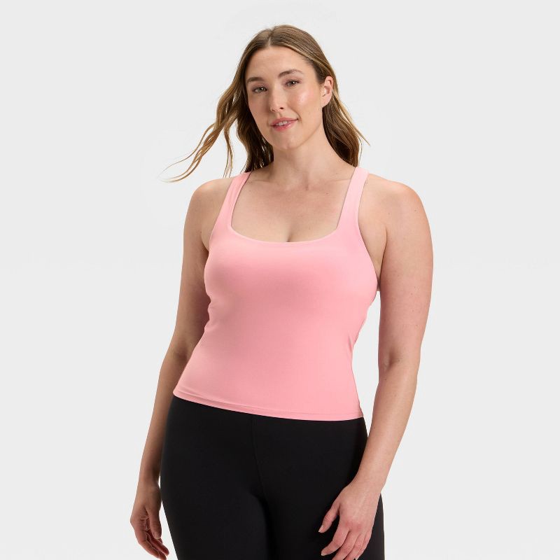slide 4 of 5, Women's Everyday Soft Square Neck Tank Top - All In Motion™ Mauve S, 1 ct