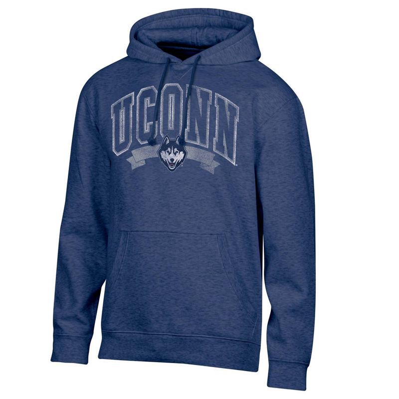 slide 1 of 3, NCAA UConn Huskies Men's Hooded Sweatshirt - M: Fleece Pullover with Kangaroo Pocket, 1 ct