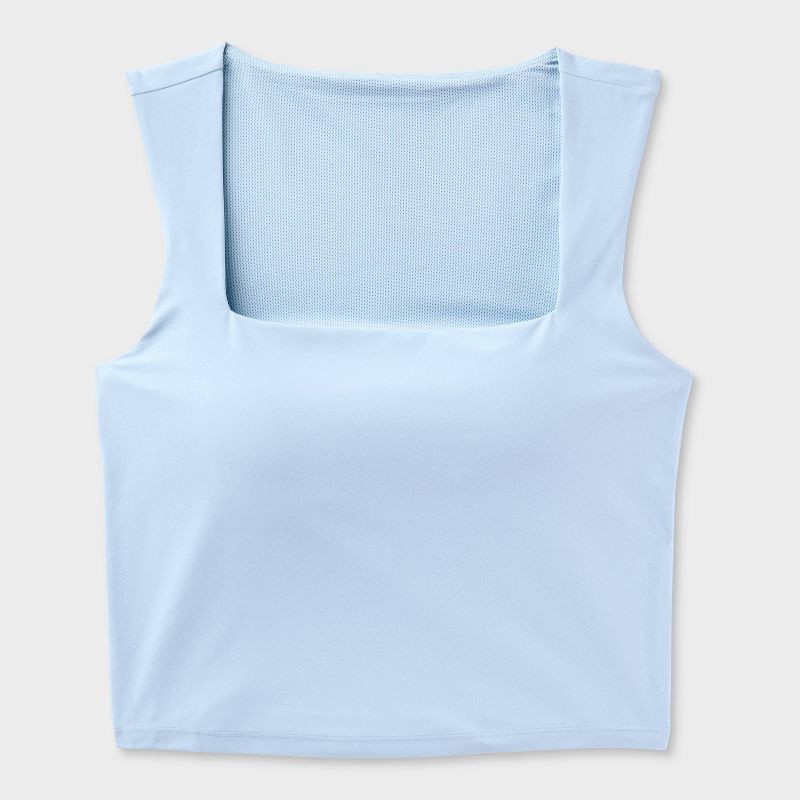 slide 1 of 2, Women's Everyday Soft Feminine Square Neck Tank Top - All In Motion™ Light Blue S, 1 ct